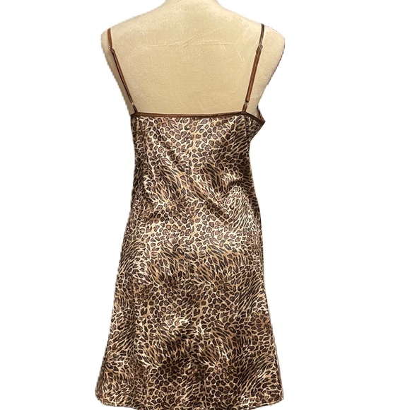 Vintage Y2K Animal Print Velvet Velour /Slip Dress Nightgown - Picture 2 of 9